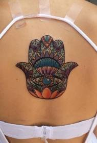 cúl patrún tattoo lámh ildaite Fatima ar ais