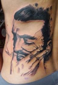 povratak stara škola crni pušač muškarac portret tetovaža uzorak