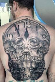 retro orologio in stile grigio nero con smalto e motivo tatuaggio femminile