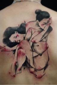 ngasemva-isitayile saseJapan-sesitayile esilula se tattoo