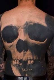 tikras nugaros tikroviškas juodos didelės kaukolės tatuiruotės modelis