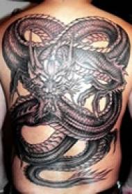 men's back domineering tattoo