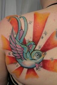 torna divertente fantasia colore rondine e motivo tatuaggio stella
