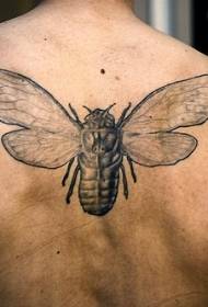 zadní divný černý tetování hmyzu vzor