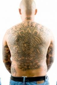 full back Groot arend met 'n slang-tatoegeringspatroon van Aztec-styl