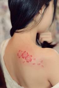 chicas de vuelta hermosa flor color tatuaje patrón