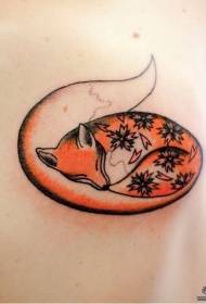 terug klein tattoo-patroon met verse vossen