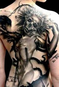 fantasy misteriozno stvorenje uzorak cijele leđa tetovaže