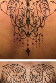 geometric tattoo girl Back geometric tattoo picture