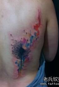 rov qab txaws dandelion tattoo qauv