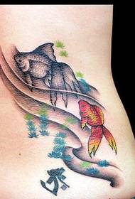 gewilde tatoeëringgalery vir middellyf: goue vis tattoo patroon totem blom tattoo kunswerke