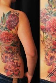 bellissimo motivo floreale a tatuaggio sul retro
