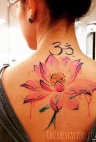 nyuma Splash wino lotus tabia tattoo muundo