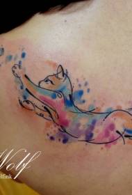 tounen bèl chat pwan papiyon modèl tatoo dlo koulè