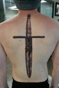 Bashemane ba Europe le ba Amerika ba litsu tsa lithaele ba morao le li-tattoo tsa European dagger tattoo