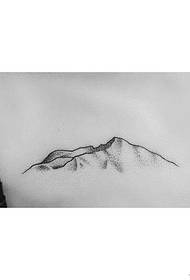 back Mountain point prick ຮູບແບບ tattoo ງ່າຍດາຍ