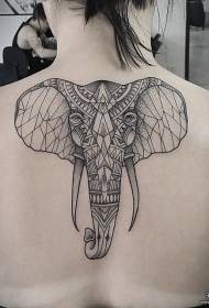 reticolo di tatuaggio testa di puntura di linea posteriore
