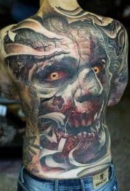 пуна леђа огромно застрашујуће крваво лице осликано тетоважом