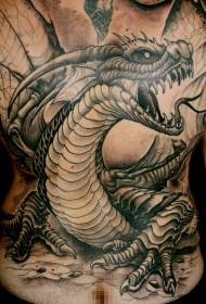 назад црна чудна фантазија змеј тетоважа шема