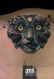 tillbaka mystisk ny skola djävul kvinna tatuering mönster