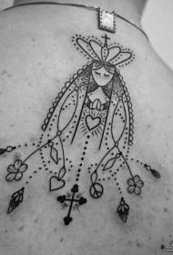 back prick girl small fresh tattoo pattern