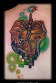 Mbrapa Leafit Gjeometrik Natyror me Fletë Tattoo Color Model