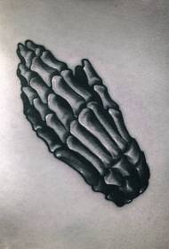 back black prayer skeleton Hand tattoo pattern