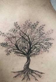 Zpět fantasy svět osamělý strom tetování vzor