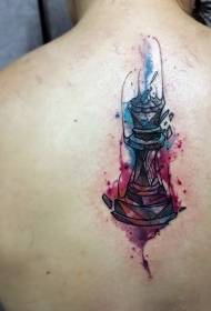 torna semplice tinta di splash color tinta candelabru mudellu 73919 - Ritornu incridibile donna misteriosa in bianco è nero cù pattern di tatuaggi di craniu