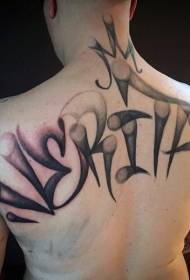 tillbaka graffiti-stil prickig färgkaraktär tatueringsmönster