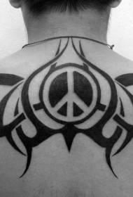 espalda negro tótem logo del Pacífico tatuaje patrón