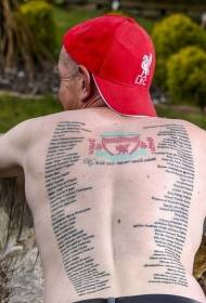 tillbaka underbara vackra tatueringmönster från Liverpool-hymnen