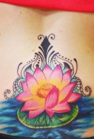 bellissimo modello di tatuaggio di loto e vite in vita
