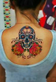 ragazze indietro bellissimo modello di tatuaggio tatuaggio vivido colore