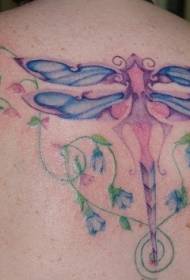 rugblou wingerdstokpatroon; 75619 @ rug enorme kleur spinnekop Tattoo-patroon