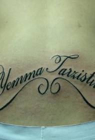 taille swart Ingelsk alfabetûntwerp Tattoo-patroan