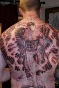 Geri Faceless Eagle Warrior Dövme Desenli