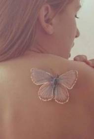 назад симпатична бела пеперутка шема на тетоважи