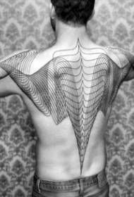 hrbtna črna vodna linija dekorativni vzorec tatoo
