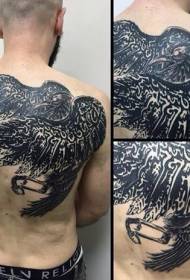πίσω πανέμορφο σχέδιο της φυλετικής μοτίβο τατουάζ τέρας