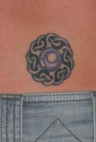 Taille Keltisch geknoopt edelsteen tattoo-patroon