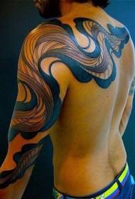 arm- och ryggstammens mystiska dekorativa tatueringsmönster