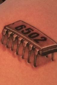 back Electronic product microchip tattoo patterns