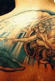 back heavenly figure mural painted tattoo pattern