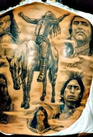 enormes enormes desenhos em preto e branco tatuagem indiana