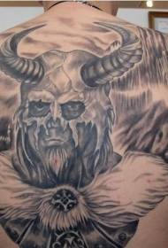 back shofar Viking warrior tattoo pattern