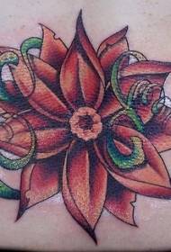 vidukļa skaists sarkanu ziedu lapu tetovējums