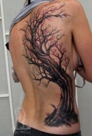 spatele misterios model de tatuaj copac vechi
