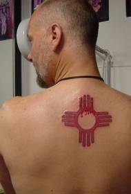 Nazaj Rdeči plemenski indijski simbol Tattoo vzorec