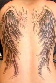 I-Back Old School Black and White Wing tattoo Tatellite